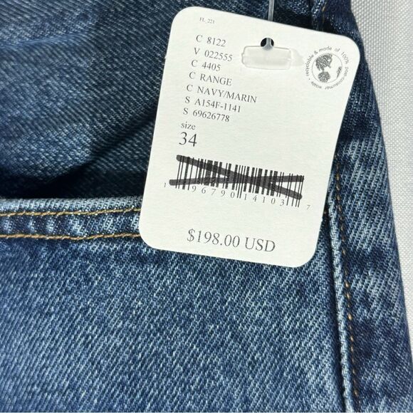 AGOLDE 90’s Pinch Waist High Rise Straight Leg Organic Denim Blue Jeans Size 34 - Picture 7 of 9